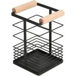 Horecano G-MATT BLACK-Поставка за прибори с дървени дръжки 10x10xh15.5cm (23256-003) (0185120)