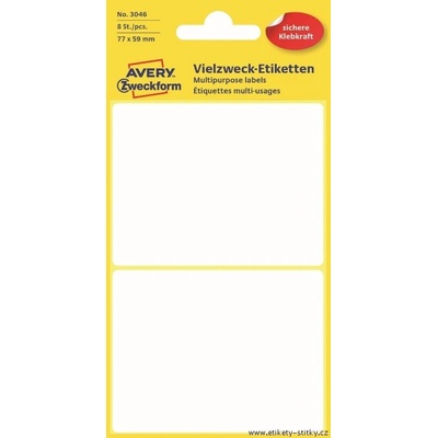 Avery Zweckform 77x59 mm, 8 etiket, bílé 3046