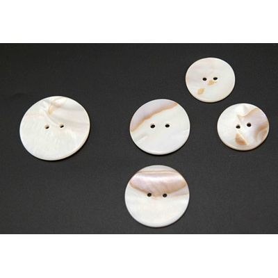 Perleťový gombík - bielo béžový - priemer 2,9 cm