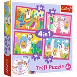 Trefl Пъзел Trefl 4 в 1 - Лами на ваканция (34322) - baby