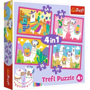 Trefl Пъзел Trefl 4 в 1 - Лами на ваканция (34322) - baby
