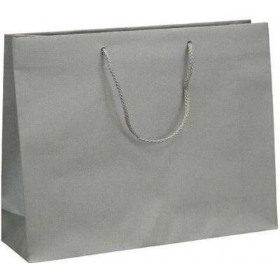 Papírová taška Silver 410x120x350 mm s pletenou šňůrkou