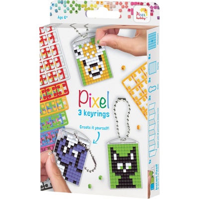 Pixelhobby Комплект мозайки с пиксели Pixelhobby, Ключодържатели - Животни (20130)