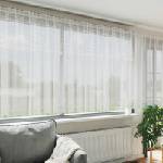 Pure Line Home Готово бяло дантелено перде с флорален мотив Лале, височина 140 см