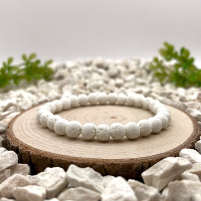 Certom Minerální náramek bílá láva – očista a energie 0173