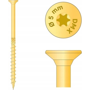 Tesárske skrutky do dreva kužeľové na torx Domax 5x60 mm 200 ks