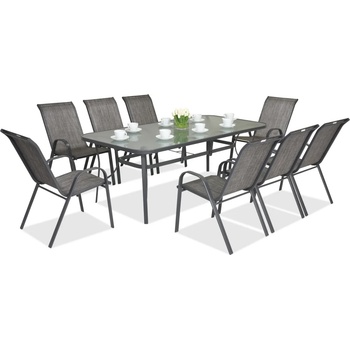 Garden Point Метални градински мебели Modena за 8 души с голяма маса Garden Point, сиви (GAP386-8)