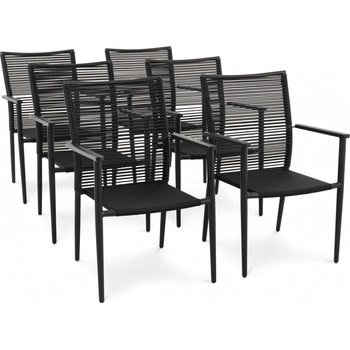 di volio sada 6ks zahradních židlí Codi černé