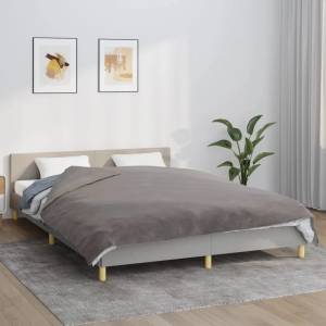 vidaXL Утежнено одеяло с плик, сиво, 200x220 см, 13 кг, плат (3154895)