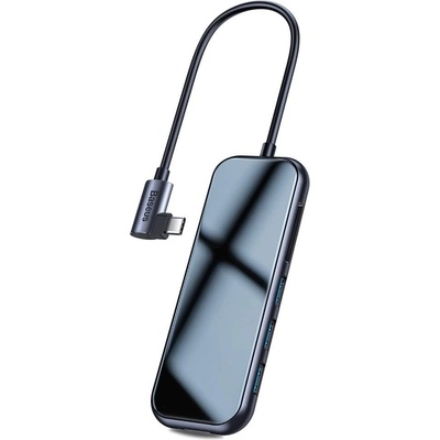 Baseus USB-C Mirror Series Hub CAHUB-CZ0G - мултифункционален хъб за свързване на допълнителна периферия за устройства с USB-C (тъмносив)