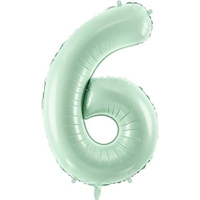 PartyDeco Balónek fóliový číslo 6 zelený 72 cm