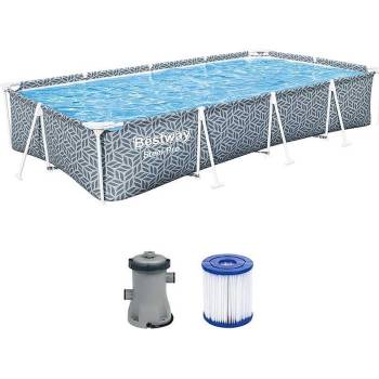 Bestway Басейн с метална конструкция, сглобяем, 366x201x66 см, Bestway 561FV Steel Pro, с филтърна помпа (561FV)