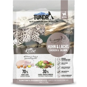 TUNDRA Kitten Cat - висококачествена храна за подрастващи котенца от всички породи, БЕЗ ЗЪРНО, с птиче месо и сьомга, Боровинки, Моркови и Ябълки - 272 гр, Германия - 17206