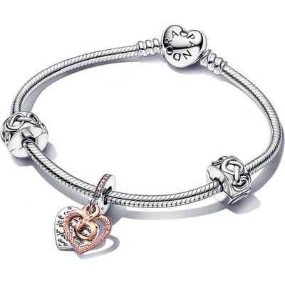 PANDORA set náramok a korálky 594594C00+2x798035+782641C01