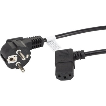 LANBERG CEE 7/7 na IEC 320 C13 POWER CORD 1.8M úhlový RIGHT VDE černý CA-C13C-12CC-0018-BK