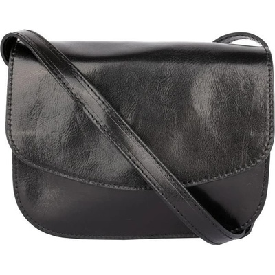 Vera Pelle Čierna talianska kožená kabelka crossbody Viera