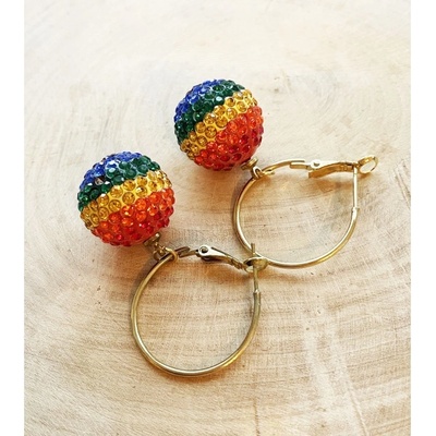 Prosperk náušnice duhové kuličky S0908
