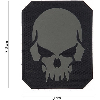 FOSCO - USA - V.O. Nášivka Lebka pirát - VELCRO, 3D PVC - Černá