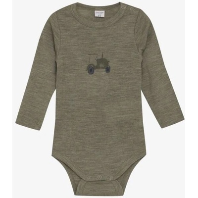 Celoroční merino body CeLaVi DR Žebro Traktor Dusky Green