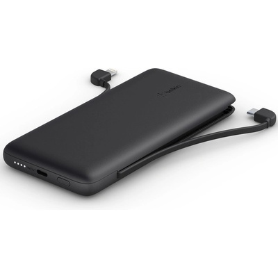 Apple Belkin BOOST CHARGE Plus 10K USB-C Power Bank with Integrated Cables - Black (BPB006btBLK)