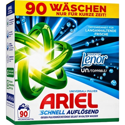 Ariel Universal +Pulver prací prášek Touch of Lenor Unstoppables 4,95 kg 90 PD