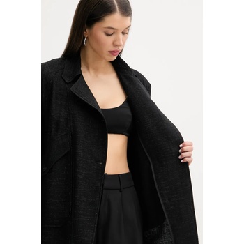 IRO Сако с вълна iro в черно с уголемена кройка с изчистен дизайн wp100billan (wp100billan)