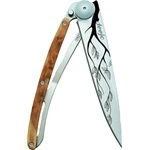 DEEJO 1cbg22 tattoo / Ултралеко джобно ножче с дръжка от екзотичен хвойнов корен за левичари (1cbg22)