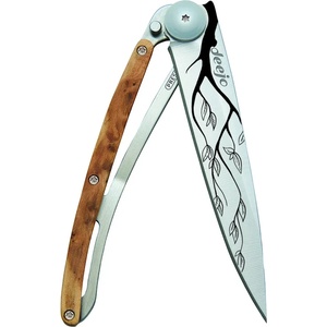 DEEJO 1cbg22 tattoo / Ултралеко джобно ножче с дръжка от екзотичен хвойнов корен за левичари (1cbg22)