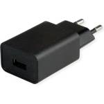 VALUE Стенно зарядно устройство, 1x USB-A, 12W, черно 19.99. 1093-10 (19.99.1093-10)