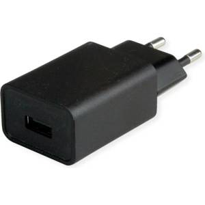 VALUE Стенно зарядно устройство, 1x USB-A, 12W, черно 19.99. 1093-10 (19.99.1093-10)