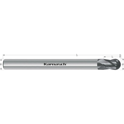 3064861200075 | Tvrdokovová 3D rádiusová fréza, čtyřzubá 12,0/6,0-75x12 mm, Z=4