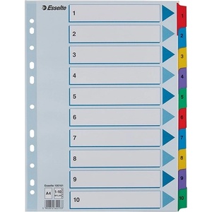 ESSELTE Регистър ESSELTE Mylar A/4 ламиниран картон 1-10 100161 (100161)