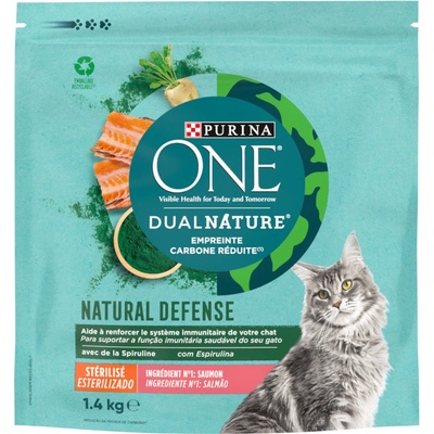 Purina ONE Dual Nature Sterilized losos so spirulinou 3 x 1,4 kg