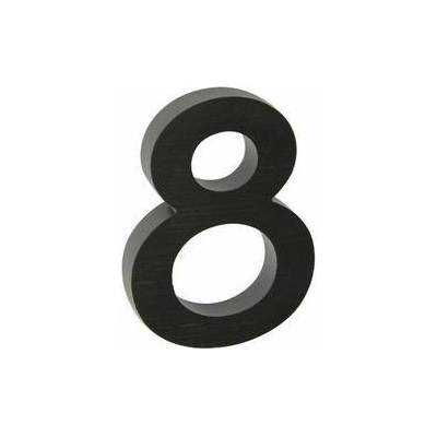 Hliníkové číslo v 3D provedení s broušeným povrchem, znak "8", černé