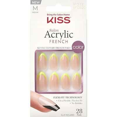 KISS Nalepovací nehty Salon Acrylic French Color Hype 28 ks