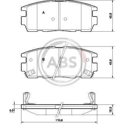 A.B.S. Sada brzdových platničiek kotúčovej brzdy 37583