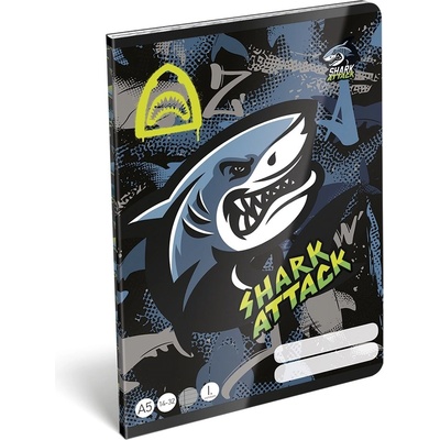 LIZZY Тетрадка с линийка LIZZYSULI A/5 32 страници 14-32 1. клас Shark Attack (7500167007)
