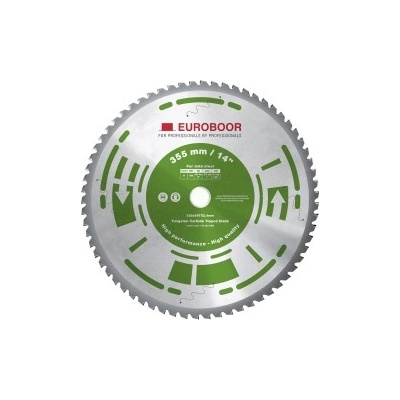 Euroboor Циркулярен диск 355 mm (25.4) 66T (x2.4) за мека стомана и алуминий (130.355/66M)
