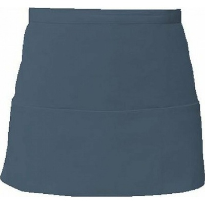 Link Kitchen Wear Krátká barmanská zástěra se třEma předníma kapsama Postman Grey Pantone 7545 X983
