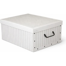 Compactor Skladacia úložná krabica - kartón box Anton 50 x 40 x 25 cm, biela / sivá