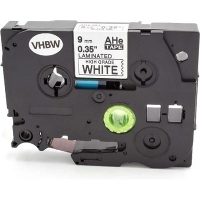 Compatible Съвместима лента с Brother HGe-221, 9mm x 8m, черен печат/бял фон, бързоходен (HGE221)