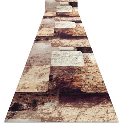 Nej-koberce DIGITAL SQUARES Geometrický béžový / hnědý metráž 65 cm