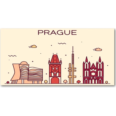 Fotoobraz na skle Praha domy 100x50 cm