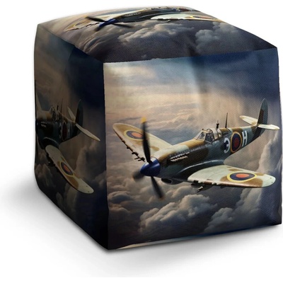 Sablio Taburet Kocka Stíhačka Spitfire: 40x40x40 cm
