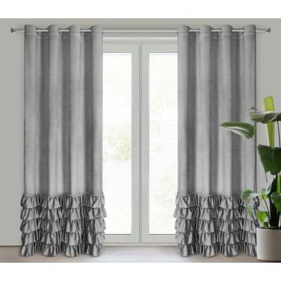 EUROFIRANY ZATEMŇOVACÍ ZÁVĚS NA KROUŽCÍCH CARLI 140X250 CM STŘÍBRNÁ