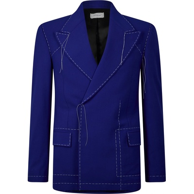 OFF WHITE Сако OFF WHITE Men's Body Stitch Double-Breasted Contrast Stitching Long Sleeve Blazer - Blue/White