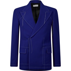 OFF WHITE Сако OFF WHITE Men's Body Stitch Double-Breasted Contrast Stitching Long Sleeve Blazer - Blue/White