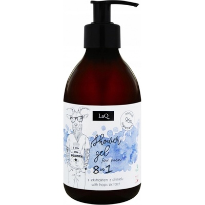 LaQ Goat From Poznaň osviežujúci sprchový gél 8 v 1 s extraktom z chmeľových šišiek 300 ml