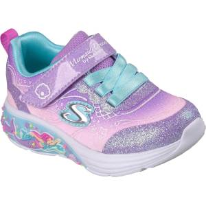 Skechers Маратонки Skechers Kids' Leather Light Up Trainers - Purple/Multi