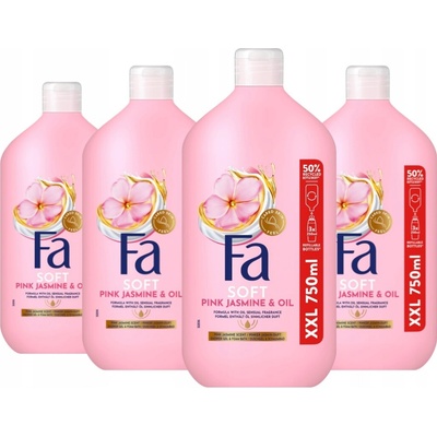 Fa sprchový gel a do koupele Magic Oil Růžový jasmín 750 ml x4